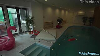 Public Agent pulls off daring sex right at the indoor swimming pool.