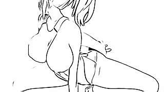 Takaoka Mizuki From Mizugi Kanojo Animation Serves Beer In Hot Scene