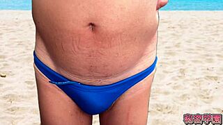 Wow! Cocks and Butts Pop Out of Swimsuits for Secret School Handjob!