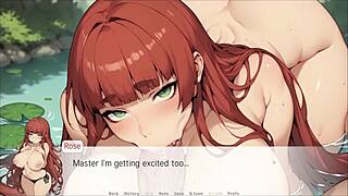 स्पिरिट हेरम हेंटाई गेम Ep 2: रेडहेड कर्वी लड़की के लिए गंदा गीला क्रीमपाई