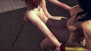 marvel dc hentai futanari with black widow and wonder woman. hard action in japanese manga!