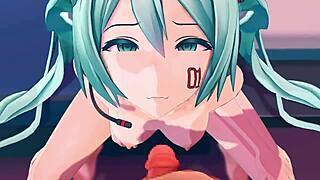 miku gives a wild BLOWJOB in this hot 3D animation