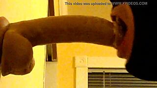 Gay Guy in Hood Deepthroats Dildo with Intense Action