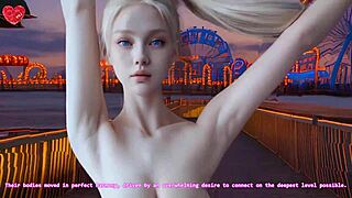 this 21yo blonde with perfect tits visits new york in hyper-realistic hentai joi game