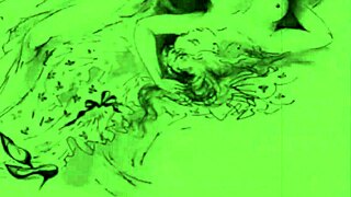 Vintage erotic cartoon illustration from retro anime hentai