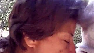 Petite Latina teases with sucking a huge cock and swallowing cum by the riverfront. Care to watch?