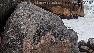 saymon fitness enjoying jurerê with brenda floripa's tasty blowjob on his big cock. pure heat!