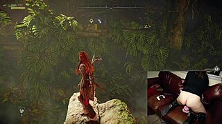 gamer slut forgets cam is on while playing with huge dildo in heels