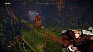 gamer slut forgets cam is on while playing with huge dildo in heels