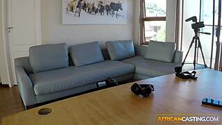 Hey, can this busty African dancer show her wild moves at the audition?