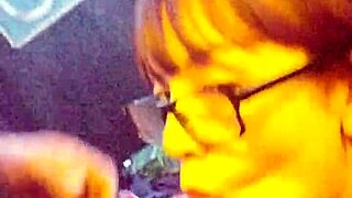 Submissive Latina gags on huge cock, licking balls deeply.