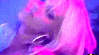 Playful blonde lesbians in lingerie finger, eat pussy, and bang with wet strapon