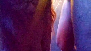 Submissive Latina gags on huge cock, licking balls deeply.