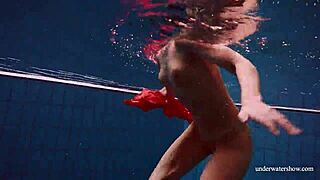 Damn! Sexy Naked Avenna Swims Nude in Tight Pool!