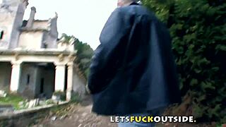 let's get wild with a cemetery fuck for this small brunette outdoor