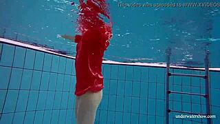 Damn! Sexy Naked Avenna Swims Nude in Tight Pool!