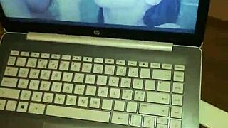 tied up my gf while watching xvideos, gave her a facial cumshot