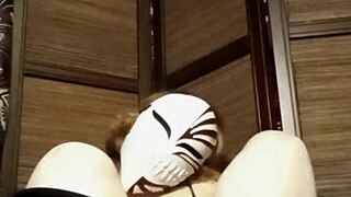 Petite babe in pantyhose teases with big tits solo