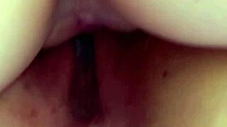 Hardcore Lesbians Tribbing with Toy Between Hot Wet Pussies