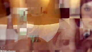 Hey, wanna see this hot British teen get spitroasted in lingerie?