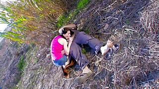 Skinny Pretty Amateur Chick Banged Hard Outdoors with Moaning