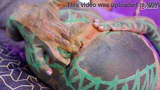 Alternative anal slut takes big cock deep and gets face drenched in cum