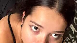 Damn! Cute Submissive Girlfriend Gives Deep Sloppy Blowjob To Big Dick With Brazilian Flair.