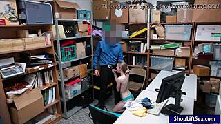 Skinny Shoplifter Teen Gets Pounded Hard by LP Officer in Office