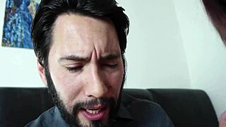 Licking shaved pussy then fucking brunette