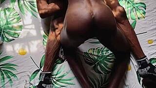 Black Naked Slut Shows Off Wild Pussy Action