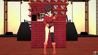 19-Year-Old Megumin Cosplayer Touches Herself in Sensual Anime Show