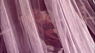 Fucking Brunette Milf in White Lingerie on Soft Bed