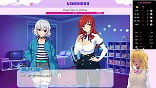 LewdNeko's Big Tits Moaning in Lesbian Hentai Game