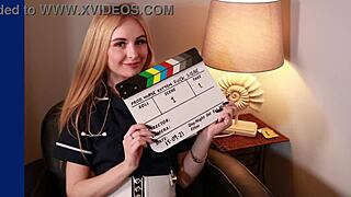 submissive young beauty eats cum from a bowl in a daring first-time act