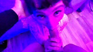 Cute Alt Teen Bangs Lucky Guy With Creamy Cum Finish