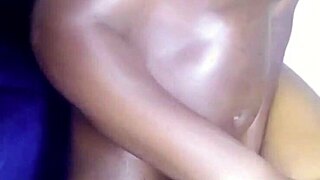 Brown skin ebony visits neighbor at home for ride