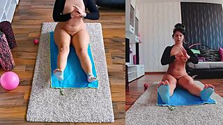 Unleashing Curvy MILF’s Naked Yoga Workout on Dual Cam with Sensual Moves