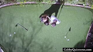 Cheating Latina Gabby Quinteros Caught Fucking Lawn Guy Outdoors