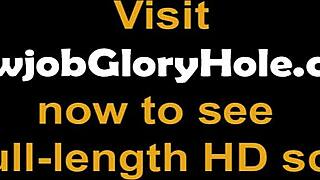 yo, this brunette at the glory hole sucks a long schlong good