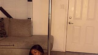 Ebony Divine Shakes Her Huge Fat Ass and Big Tits on Pole