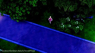 Young girl ambushed by three men for outdoor blowjob chaos