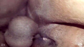 Balls slapping big black clit hard