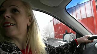 Blonde Cougar Gets Fucked In Car!