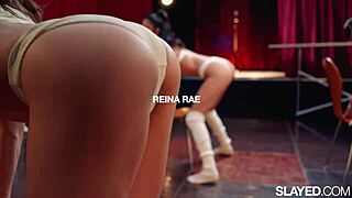 Hot ballerinas scissoring in group orgy.