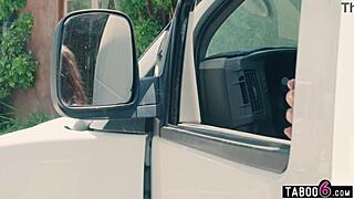 teen girlfriend surprises delivery girl with strapon lick and cunilingus