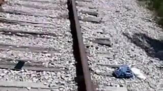 Wow! Fisherman spots ebony MILF stripper on the run, showers her with dirty action!