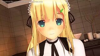 busty teen hentai maid, your blowjobs are unreal