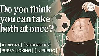 Fucked hard by an athlete in the locker room. Journalist takes arrogant football star sexy interview.