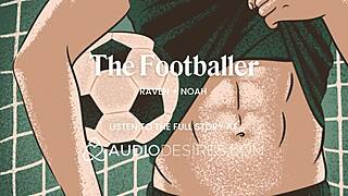 Fucked hard by an athlete in the locker room. Journalist takes arrogant football star sexy interview.