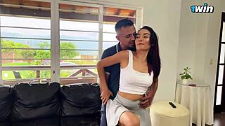 Boyfriend Drills Me Hard During My Colombian Workout Session.